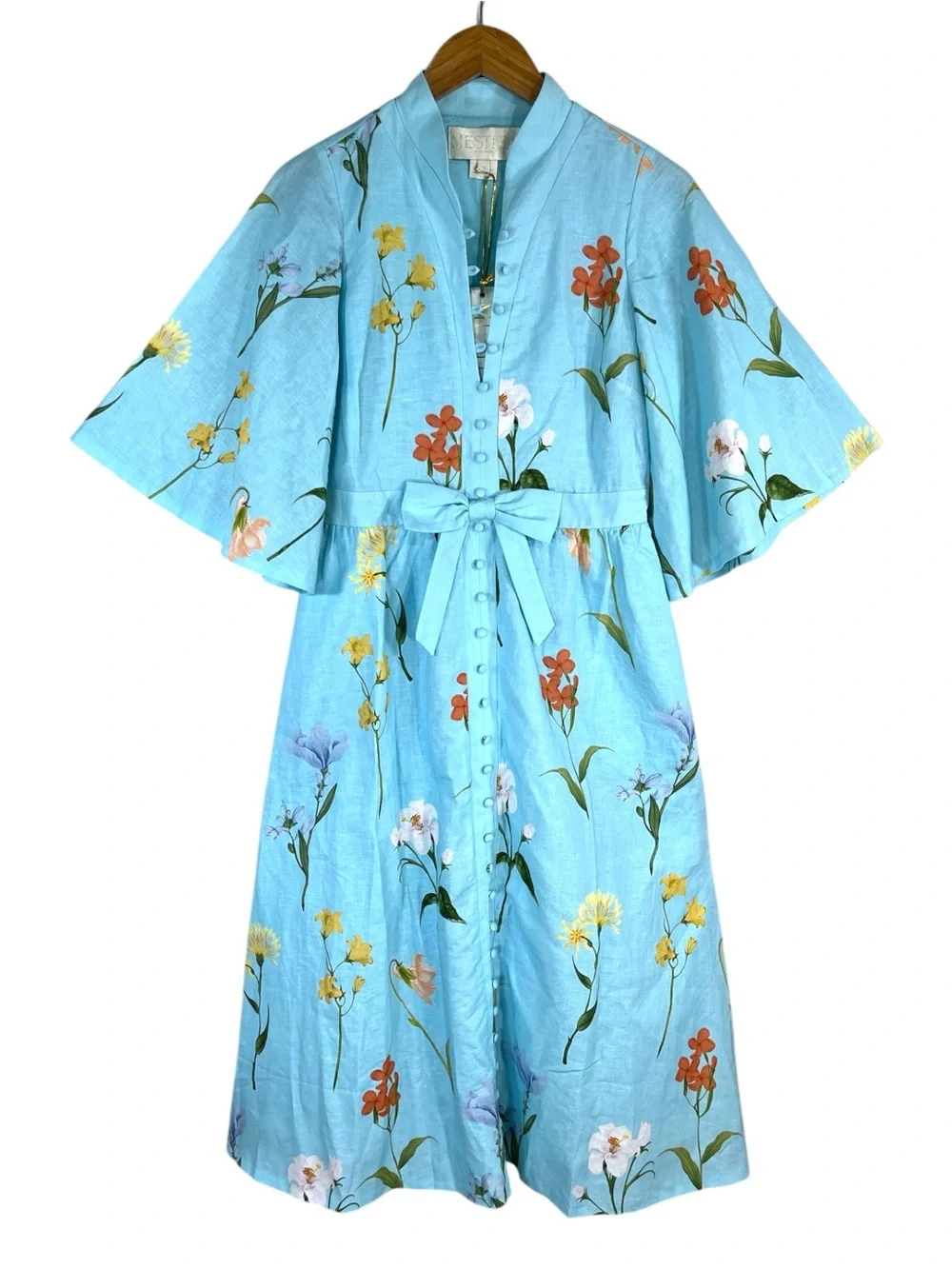 NWT Mestiza New York Carmen Garden Waltz Print Mandarin Collar Midi Dress Size 6 - Picture 5 of 9